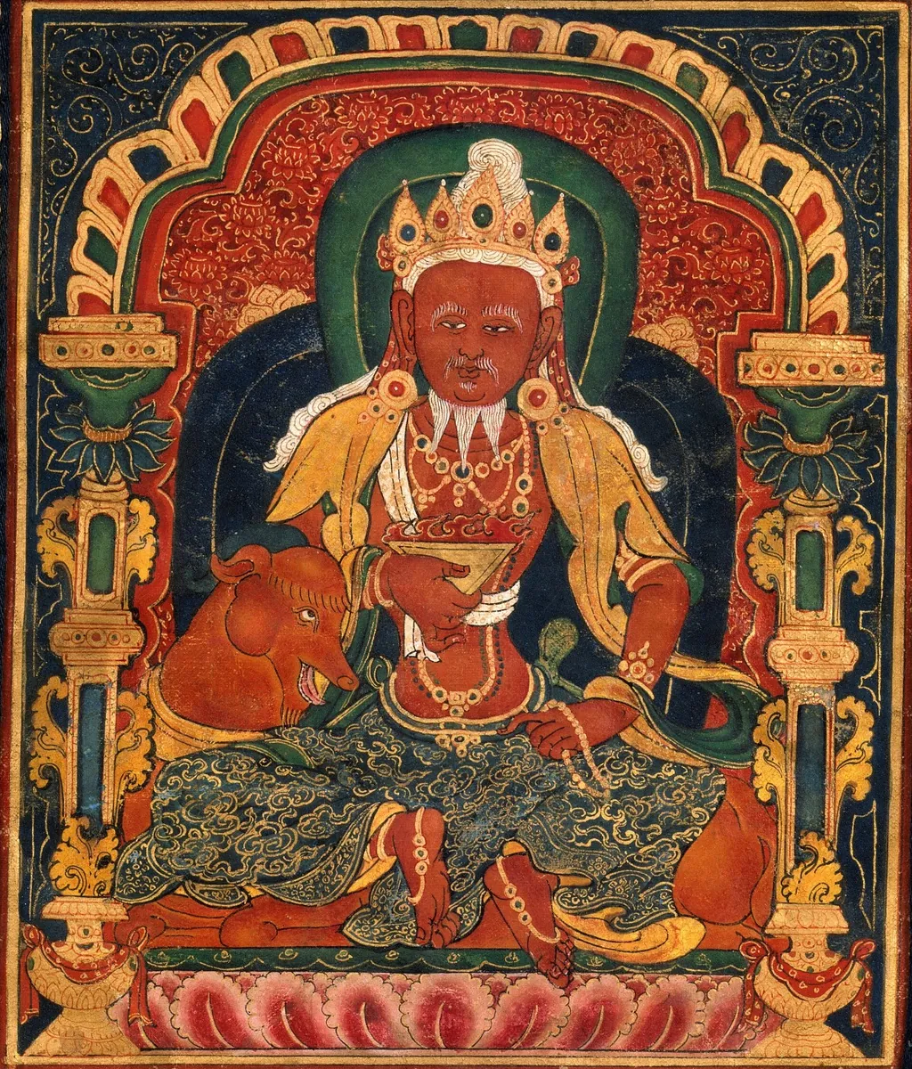 Agni, God of Fire, from a Medicine Buddha maṇḍala. Tibet, 15th century